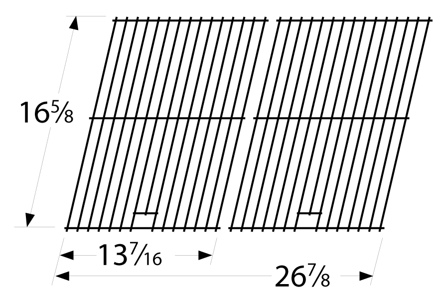 16 5/8 X 26 7/8, Porcelain Cooking Grids, BBQ Pro, Kenmore - 58542 4 16 5/8 X 26 7/8, Porcelain Cooking Grids, BBQ Pro, Kenmore - 58542 - Image 2