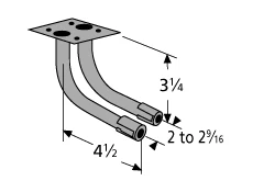 Broil King Black Anodized Steel L-shaped Twin Venturi 4 Broil King Black Anodized Steel L-shaped Twin Venturi - Image 2