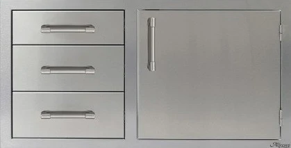 Alfresco 42" Triple Drawer Combo Unit - Single Door - AXE-DDC-42SC