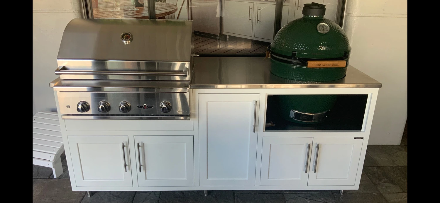 Challenger Designs White Coastal Outdoor Kitchen Package With (Optional) Delta Heat 32" Grill And Large Egg Base - 17COGI-83-GDK 4 Challenger Designs White Coastal Outdoor Kitchen Package With (Optional) Delta Heat 32" Grill And Large Egg Base - 17COGI-83-GDK - Image 2