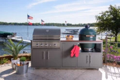 Challenger Designs Coastal 83" Outdoor Kitchen Package With Delta Heat 32" Grill And Large Egg Base - 17COGI-83-GDK