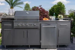 Challenger Designs Coastal Outdoor Kitchen With Delta Heat, Refrigerator - 17COGI-89-WGRS