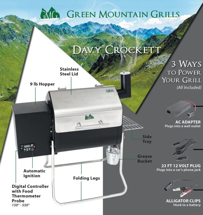 Green Mountain Grills Davy Crockett Wi-Fi Wood Pellet Grill 4 Green Mountain Grills Davy Crockett Wi-Fi Wood Pellet Grill - Image 2