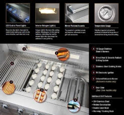 Delta Heat 38" Built-in Grill W Rotisserie, Sear Zone - DHBQ38RS -Outdoor Kitchen Delta Heat Grill Features 20569.1514557267.1500.1500