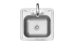 Summerset 15×15″ Stainless Drop In Sink With Hot/Cold Faucet - SSNK-15D