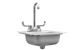 Summerset 15×15″ Stainless Drop In Sink With Hot/Cold Faucet - SSNK-15D -Outdoor Kitchen Summerset Sink Drop in 15 28816.1642779752.1500.1500