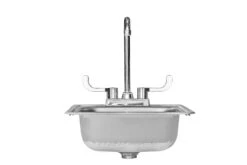 Summerset 15×15″ Stainless Drop In Sink With Hot/Cold Faucet - SSNK-15D -Outdoor Kitchen Summerset front view Sink 15 16820.1642779752.1500.1500