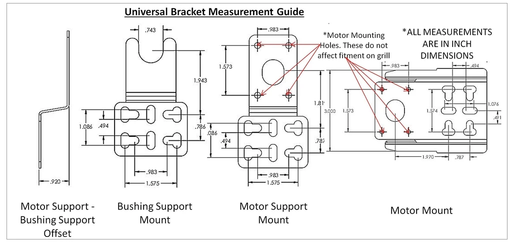 Universal Complete Grill Rotisserie Kit - 45" X 1/2" W/ Electric Motor - Image 2